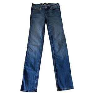 Hollister Skinny Jeans Womens 1S W25 L30 Medium Wash Low Rise Denim Blue 0001
